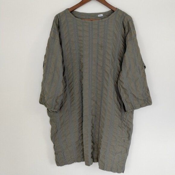Crinkle Cotton Oversized Dress Made in Italy - Picture 1 of 10